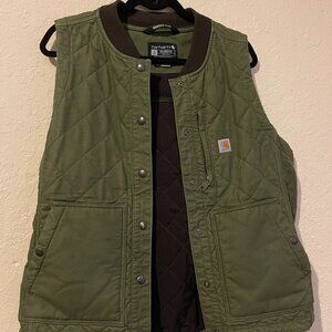 Carhartt Rugged Flex Relaxed Fit Quilted Green Women's Vest LG (12-14)